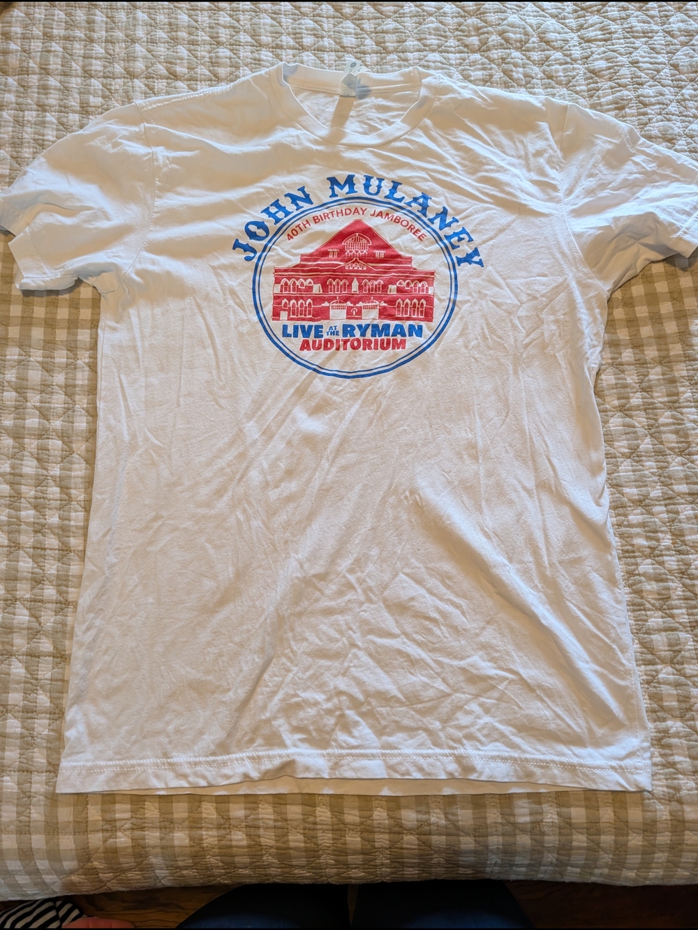 John Mulaney Live at Ryman Auditorium White Graphic T-Shirt